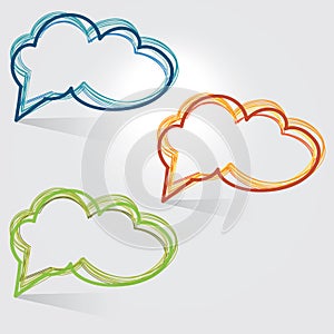 sketched speech bubble. Vector illustration decorative design