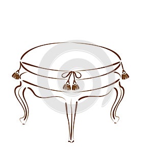 Sketched stool banquette