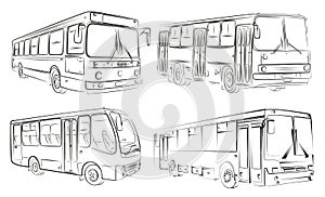 Sketches of buses.