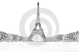 Sketching of eifel tower