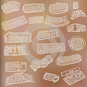 Sketchs of keyboards vector photo