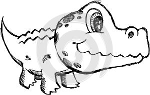 Sketchy Alligator Vector Illustration
