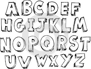 Sketchy Alphabet Vector