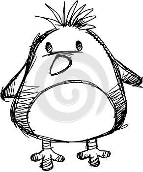 Sketchy Chick Vector Illustration