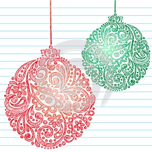 Sketchy Christmas Ornaments Notebook Doodles