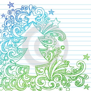 Sketchy Christmas Tree Abstract Notebook Doodles