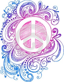 Sketchy Doodle Peace Sign Vector