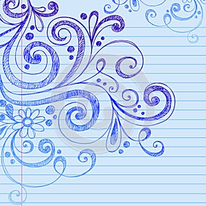 Sketchy Doodles on Notebook Paper Vector
