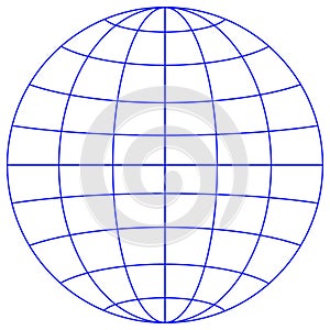 Sketchy globe. Frame made of parallels and meridians