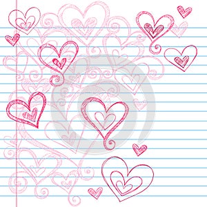 Sketchy Notebook Doodle Hearts