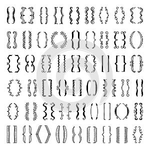 Sketchy parenthesis and different braces. Vector set of doodles photo