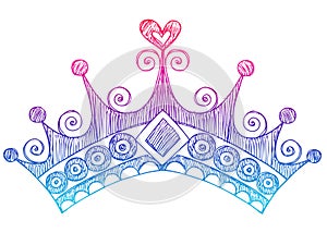 Sketchy Princess Tiara Crown Notebook Doodles photo