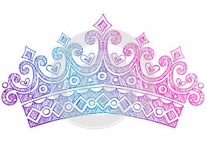 Sketchy Princess Tiara Crown Notebook Doodles photo