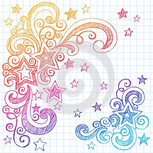 Sketchy Star Doodles Vector Illustration Design