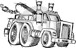 Sketchy Tow Truck Vector