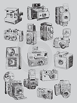 Sketchy Vintage Camera Set