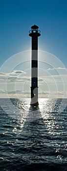 Skew lighthouse in the Baltic Sea.