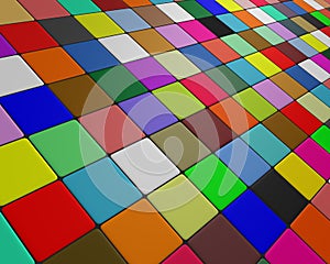 Skew multicolor floor fleeing to the horizon photo