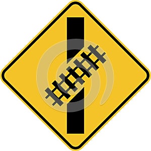 Skewed Crossing Symbol Railroad Sign