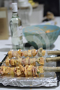 Skewers ready for Barbecue