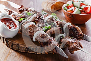 Skewers shashlik kebab