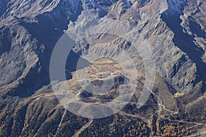 Ski area in Kurzras Maso Corto - view from above.