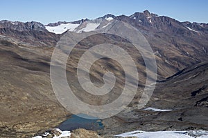 Ski area in Kurzras Maso Corto - view from above.