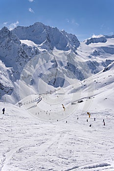 Ski area near Rettenbach Glacier, Solden, Austria