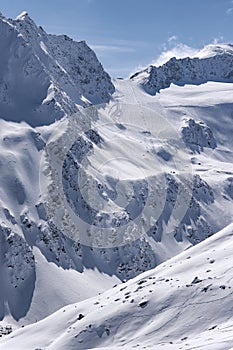 Ski area on Rettenbach Glacier, Solden, Austria