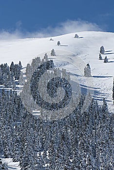 The ski center of Kalavryta, Greece.