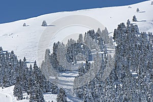 The ski center of Kalavryta, Greece.