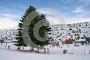 Ski center on Mainalo mountain in Arcadia, Peloponnese, Greece