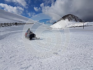 Ski center snow winter in anilio metsovo greece