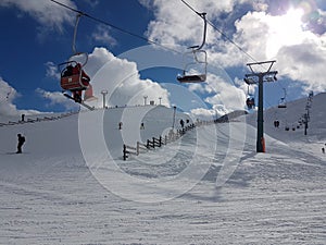 Ski center snow winter in anilio metsovo greece