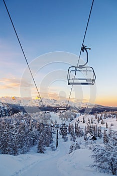 Ski center of Vogel Julian Alps, Slovenia photo