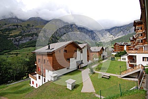 Ski chalets Leukerbad Switzerland photo