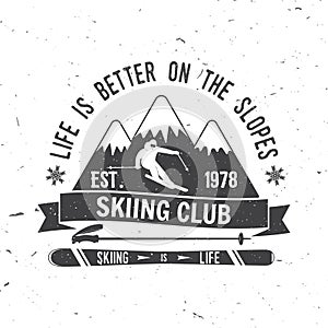 Ski club concept with skier.