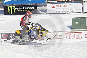 Ski-Doo Blue & Yellow Snowmobile Racing