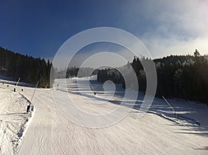 Ski downhill course in Ore mouintains