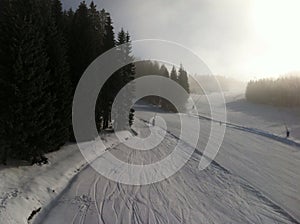 Ski downhill course in Ore mouintains