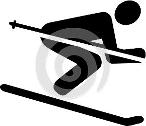 Ski Downhill Pictogram