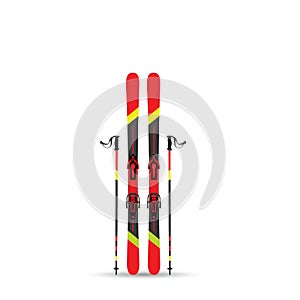 Ski equipment vector illustration