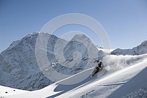 Ski freeride and powder turn photo