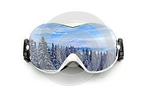 Ski glasses isolated on white