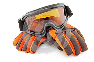 Ski goggles and gloves