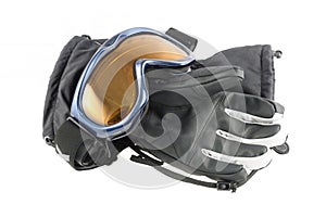 Ski goggles and gloves