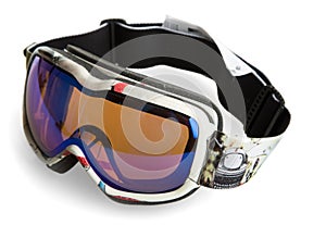 Ski Goggles on White