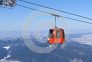 On the ski gondola