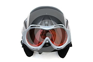 Ski helmet with goggles