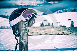 Ski Helmet and Goggles